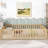 Floor Platform Bed with Fence Guardrails and Door