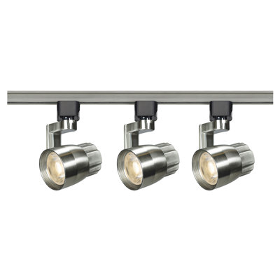 Ensemble d'éclairage sur rail 3 lumières à DEL 12 watts par tête 3000K 4 pieds forme ronde 36 degrés avec bras en angle de style H