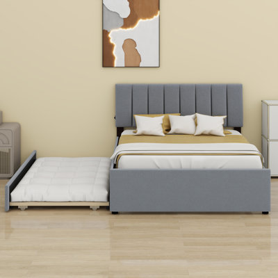 Upholstered Platform Bed With Trundle