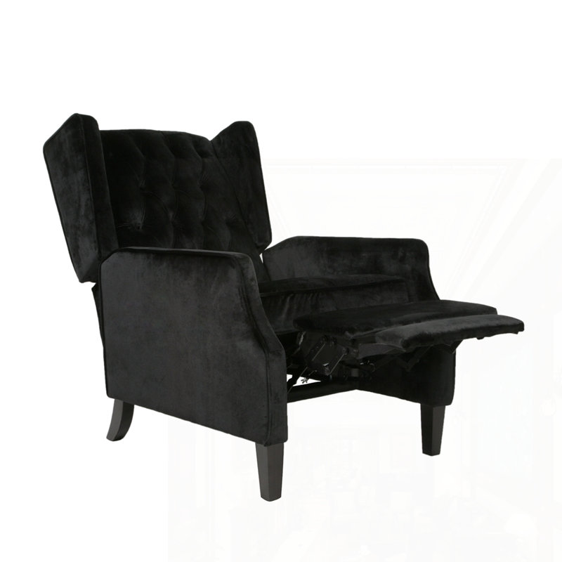 Fabric Armchair Push Back Recliner, Black
