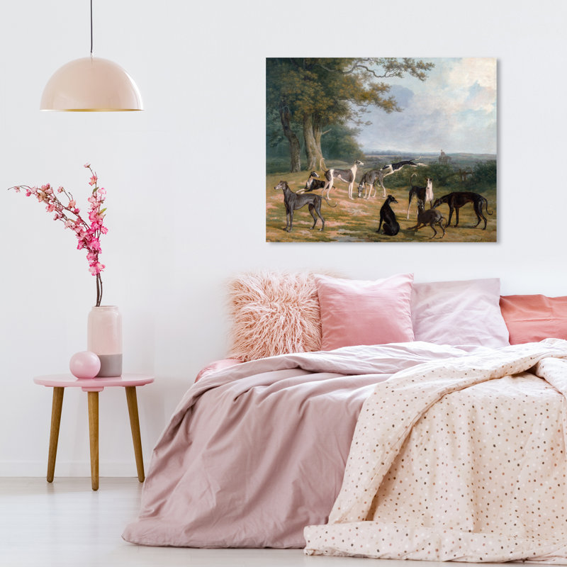 Reproduction d'art, "Chiens et chiots" par Oliver Gal, Toile tendue, H 24 po x l 28 po x P 1,5 po