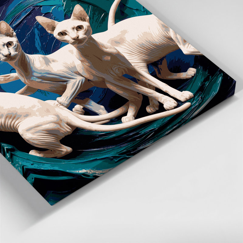 Cats Peterbald Gray Canvas Wall Art