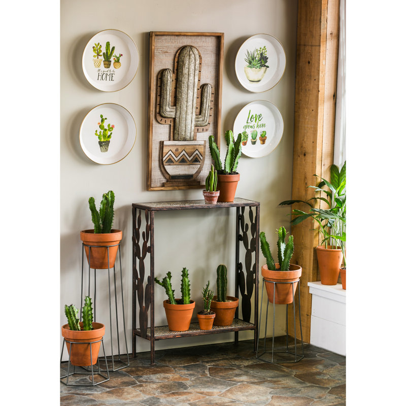 Ensemble de décoration murales maison et plantes grasses 2 pièces