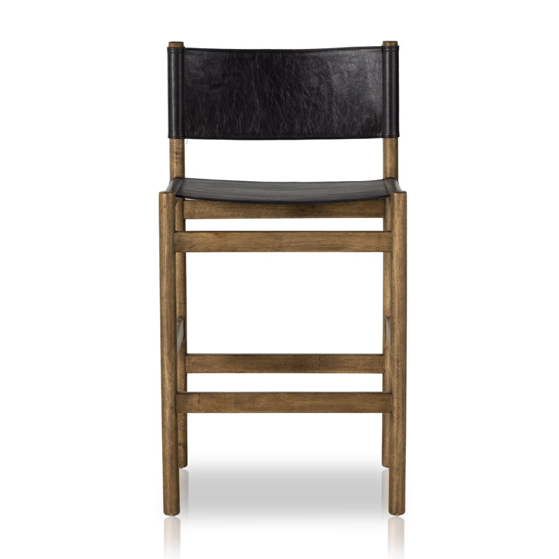 Tabouret Matisse, Tabouret de comptoir (siège d'une hauteur de 26,5, Noir, noir, noir, noir, Naturel rétro