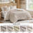Plush Queen Bedding Sets, Polyester Comforter With Neutral Striped Design For Versatile Home Use
