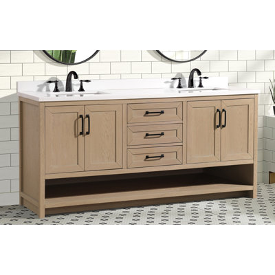 Janieke 72"" Double Bathroom Vanity Set -  Latitude RunÂ®, BD9D1C0B943748EDBC2D9AB58F0BB625