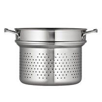 Yardwe Steamer Insert Pans Stainless Steel Stackable Food Steamer Insert  Pot in Pot for Dumplings Fish Vegetables Chicken Kitchen 20cm