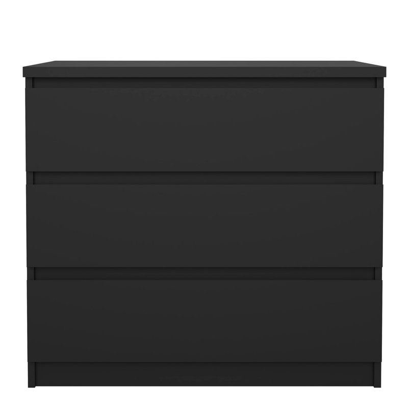 Caton 3 - Drawer Chest of Drawers, Matte Black