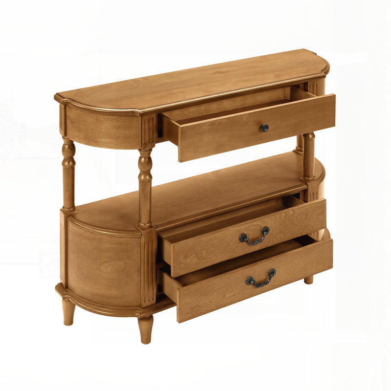Console rétro avec 3 tiroirs et tablette de rangement