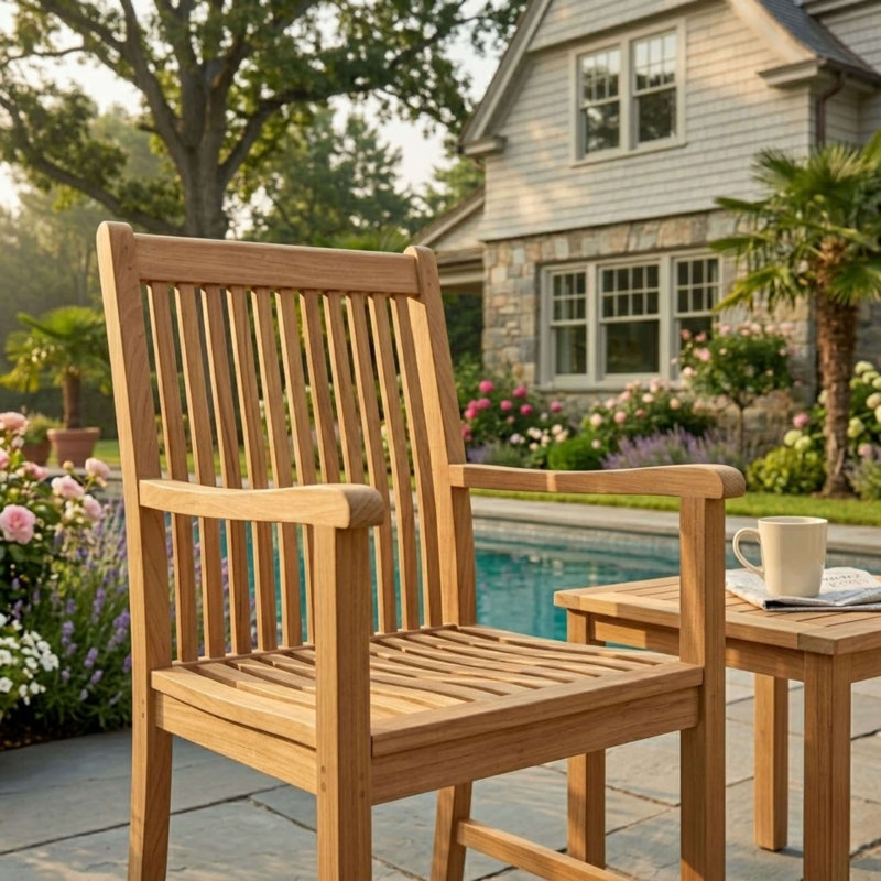 Chicago Teak Patio Dining Chair