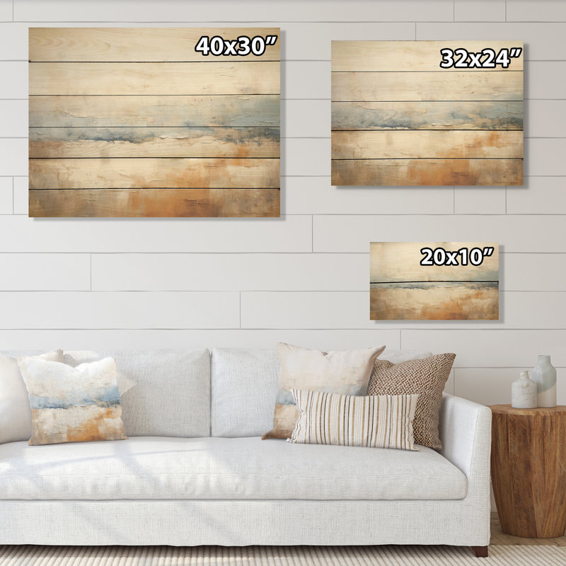 Simplicité des plaines, prairies, art sur bois de pin naturel, H 24 po x l 32 po