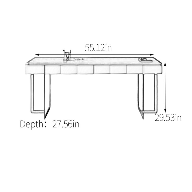 Deen, 29.53" H x 55.12" W x 27.56" D, Gold