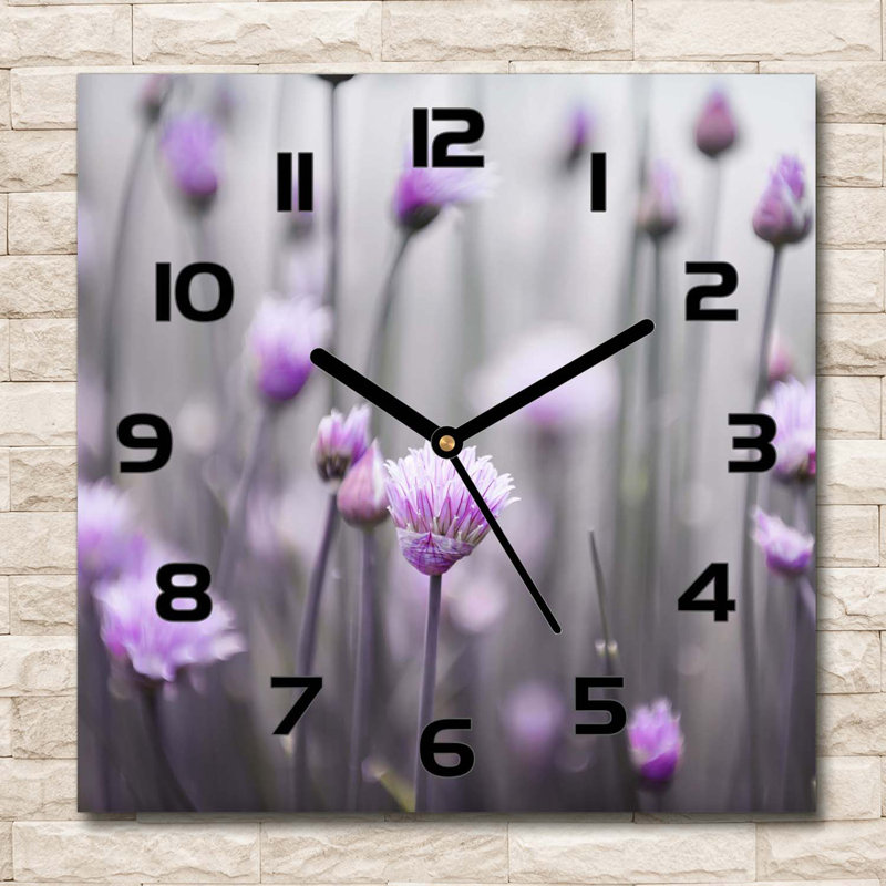 Iamandi Glass Wall Clock, Black/Violet/Grey