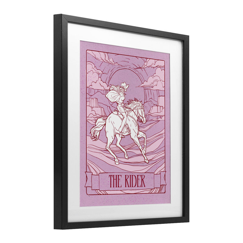 «Cowgirl Rider Tarot Card», reproduction imprimée sous verre, conception de Ziwei Li, 16 x 13