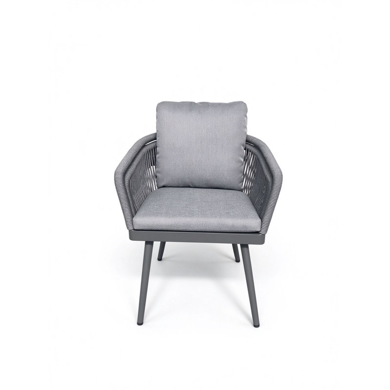 Chaise de patio d'extérieur avec coussin Aries, ensemble de 2
