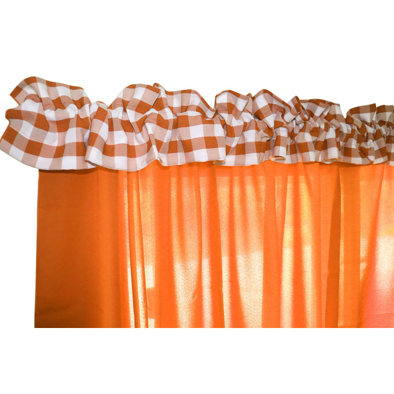Cantonnière à carreaux sur mesure, L 58 po x L 5 po, Orange