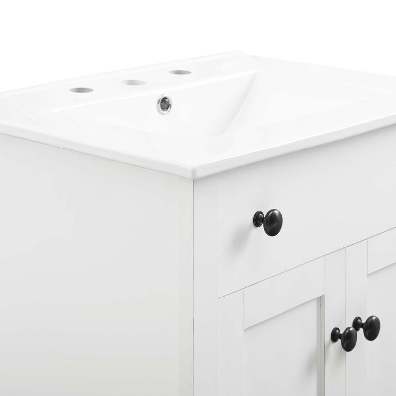 Nantucket 24" Sleek White Bathroom Vanity with Soft-Close Doors