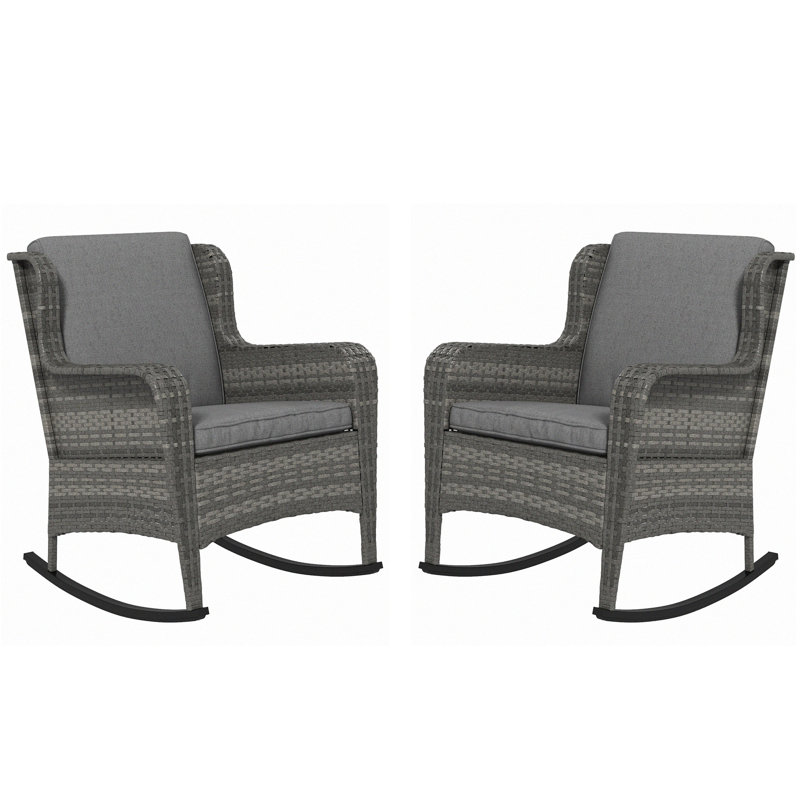 Chaise berçante Haynesville, Gris foncé, Gris