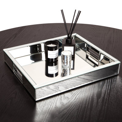 Savard Glass Mirror Vanity Tray