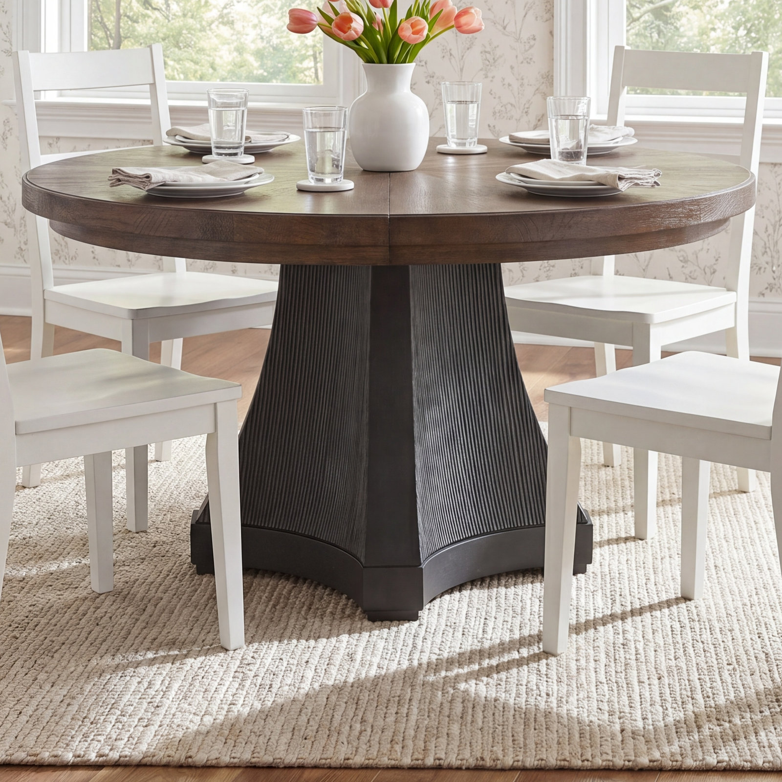 Saratoga 54'' Extendable Round Dining Table