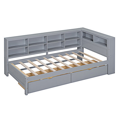 Wooden Daybed With 2 Drawers