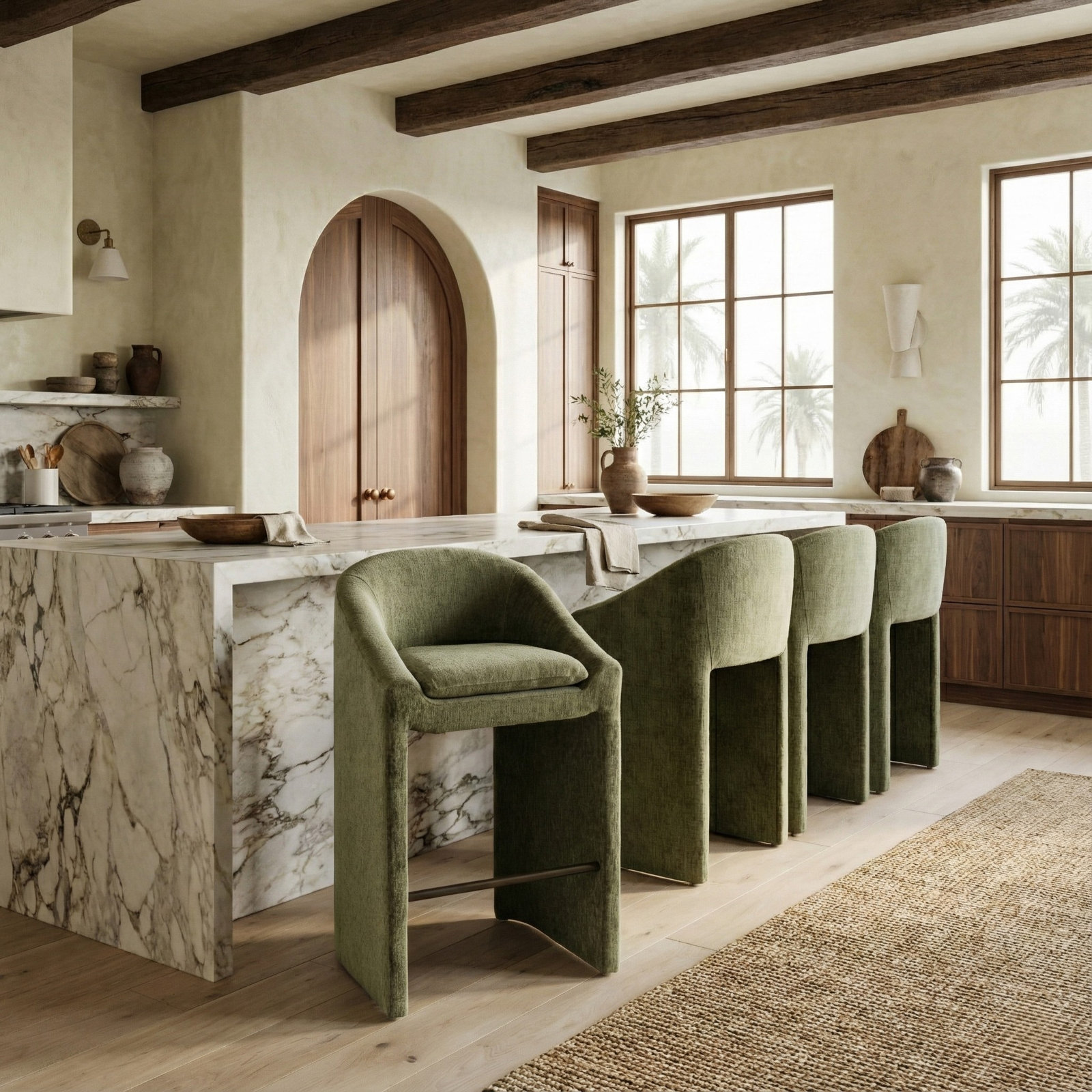 Oshawa Bar and Counter Stool, Bar Stool (30.7" Seat Height), Olive Green