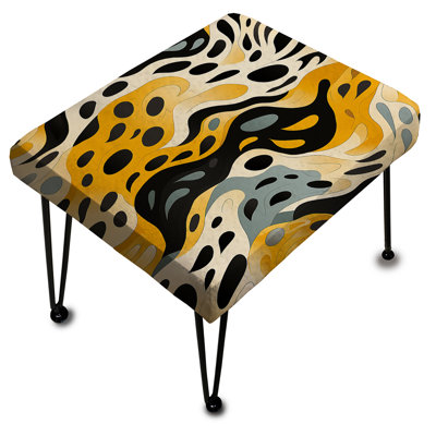 Orange et noir Classic Elegance Adventure - Repose-pieds rectangulaire abstrait