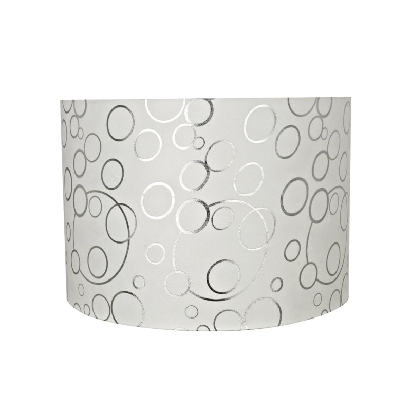 Abat-jour tambour en tissu Suède de H 11 po (araignée) blanc