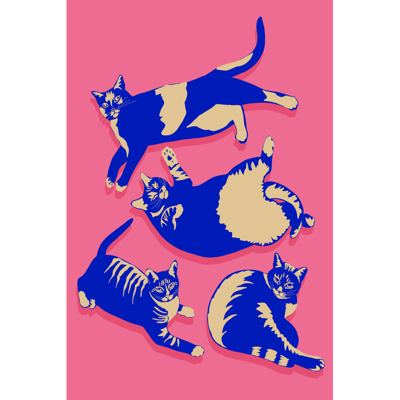 Graphic Kitties II by BigBadMullet - Wrapped Canvas Print, 122 cm H x 81 cm W