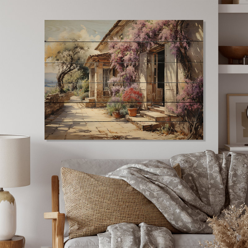 Jardin français d'Aixenprovence I sur bois, H 30 po x l 40 po x P 0,78 po
