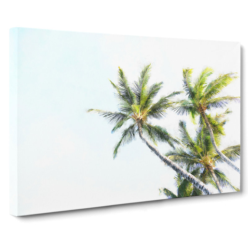 Tropical Palm Trees - Wrapped Canvas Painting, 40cm H x 60cm W x 3cm D