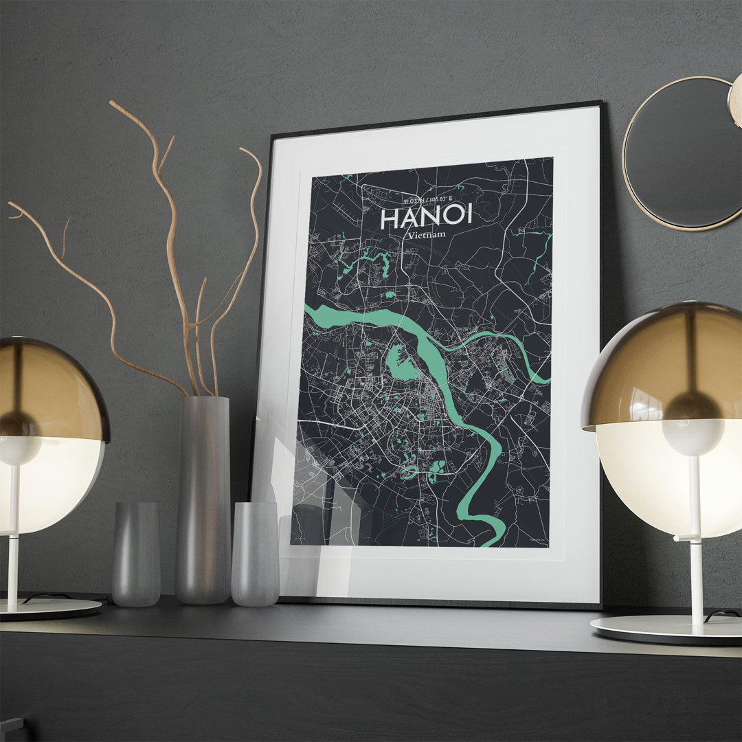 Hanoi City Map In Dream - No Frame Print