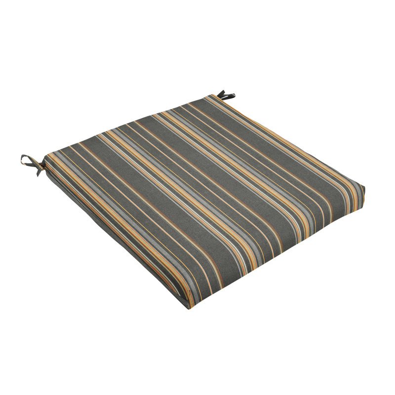 Sunbrella Outdoor Stripe Chair Cushion, Dolce Oasis Striped, 19' W x 19" D