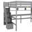 Full Size Solid Wood Loft Bed With Built-In Desk, Bookshelves And Storage Staircase-1552708993