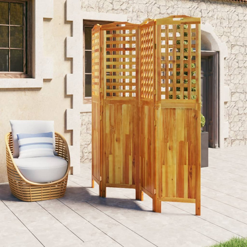 Ibarra Solid Wood Folding Room Divider, 4, 180cm H x 162cm W x 2cm D