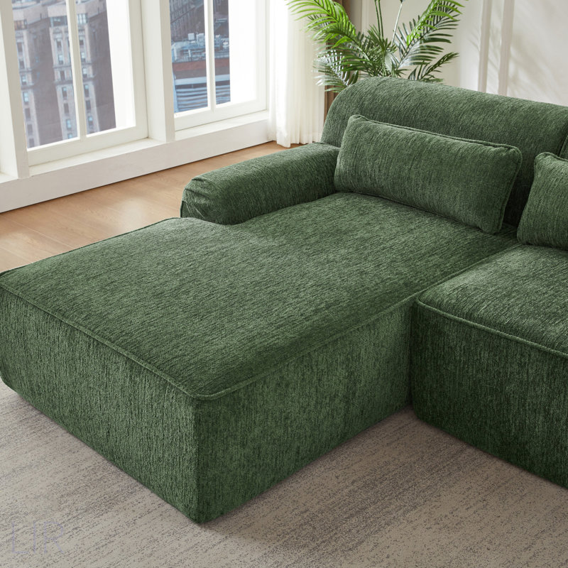 Canapé modulaire surdimensionné en L Chenille