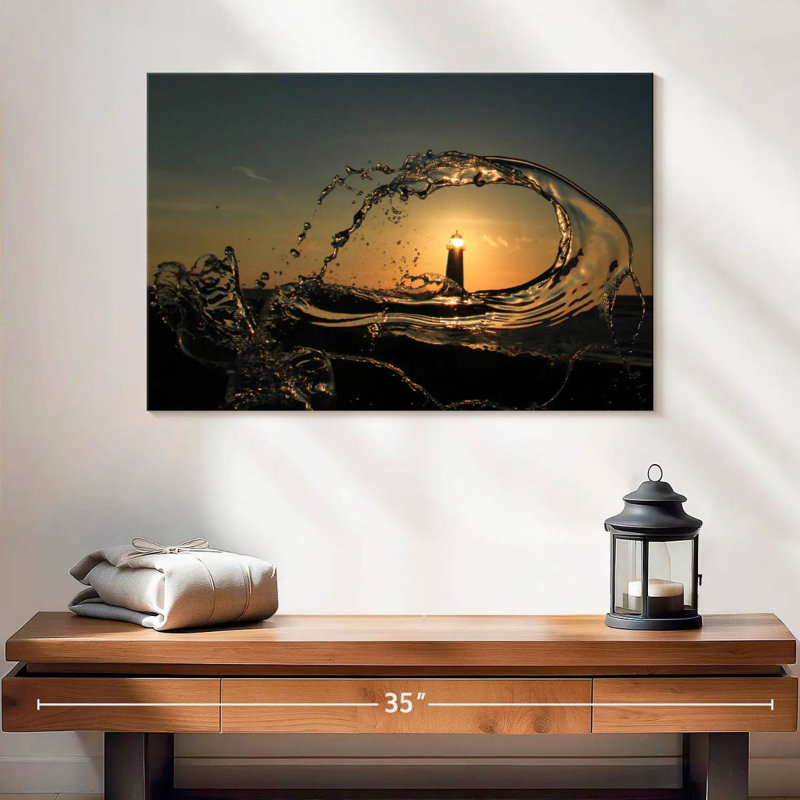 Gillard Wave Splash And Lighthouse, 16" H x 24" W