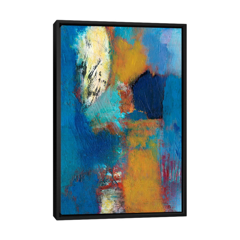«Rhapsody in Blue II», reproduction d'art sur toile, H 26 po x l 18 po x P 1,5 po, Toile avec cadre noir, Pas de tapis