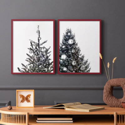 Arbre de Noël disco I - impression encadrée de qualité supérieure - prêt à être accroché - aucun clou requis - aucun clou requis