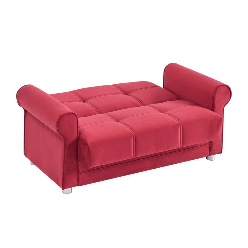 Causeuse convertible avec rangement Primenest Liora, bourgogne, Bourgogne