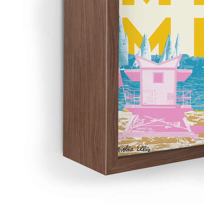 mini-art encadré carolineellisart Miami 2, Brun