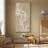 Flowing Harmony II – Organic Beige Abstract Fluid Line Design - Large Framed Canvas Master Bedroom Wall Art Print-259723164-259723171