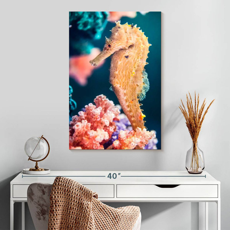 Brampt Yellow Seahorse, 30" H x 20" W