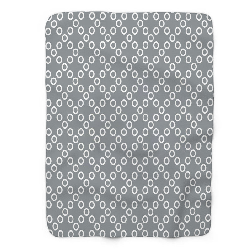 Grey Dots - couverture sherpa de qualité supérieure 1 pièce, L 60 po x L 80 po