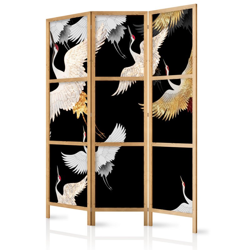 171cm H Solid Wood Folding Room Divider, 171cm H x 135cm W x 1.2cm D, 5