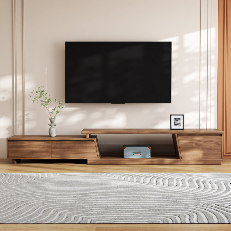 Modern Extendable TV Stand Media Console With Storage Drawers
