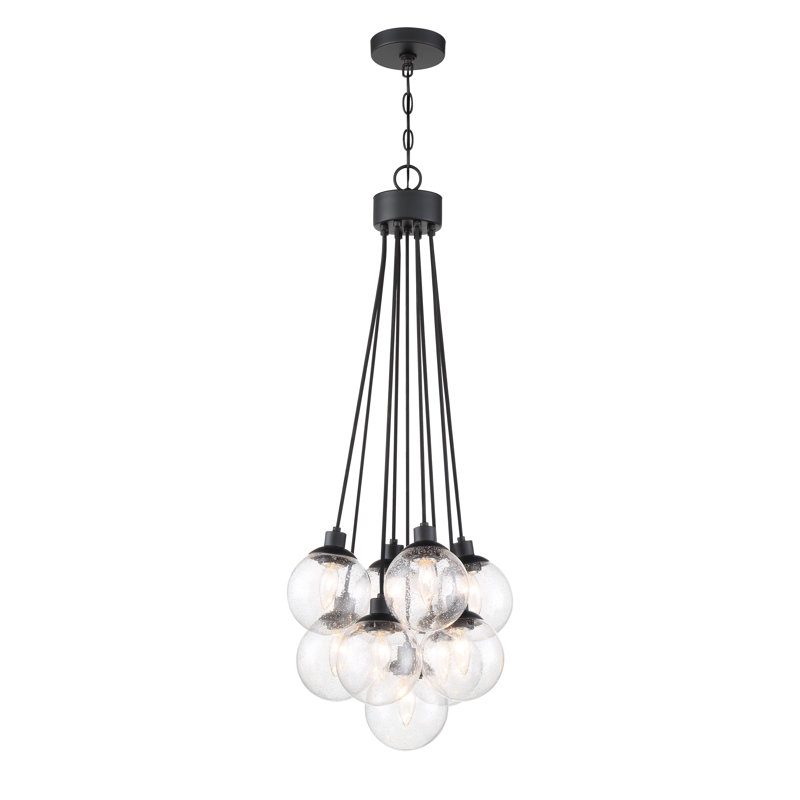 Luminaire suspendu sphère 9 lumières Olson, Dos plat