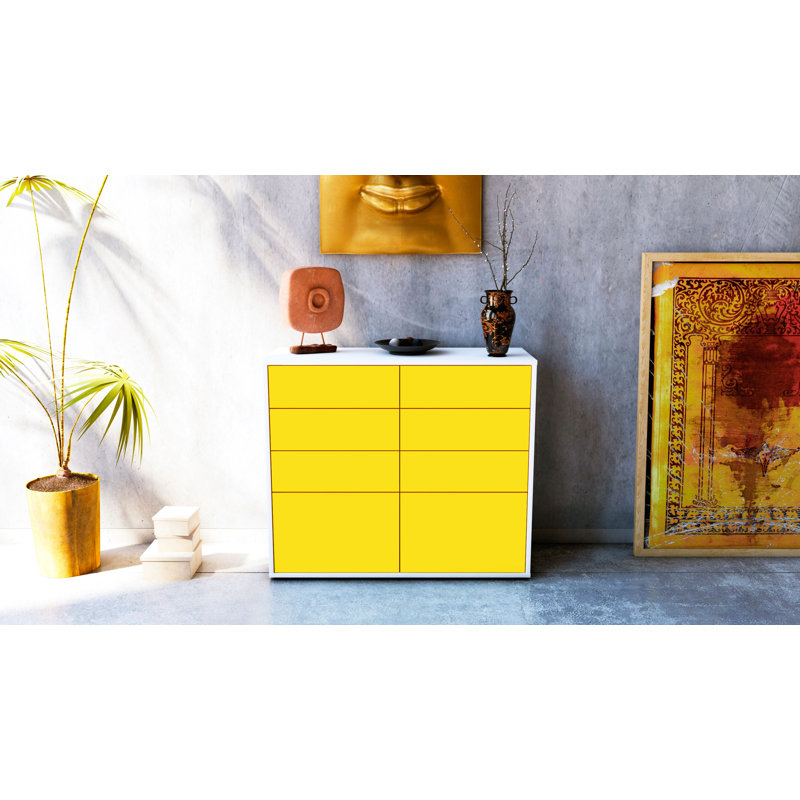 Ravenwood 92cm Sideboard, White/Yellow