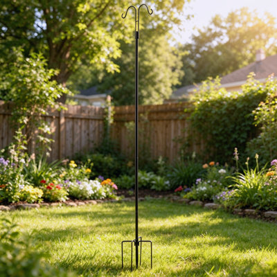 Lot de 8 supports doubles en forme de crochet de berger, robustes, de 193 cm (76 pouces), pour suspendre mangeoires et jardinières, décoration extérieure de jardin.