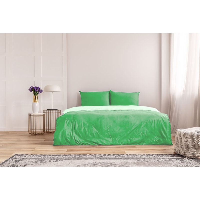  Ensemble de draps en rayonne de bambou Hotel Quality, Simple + 2 taies d'oreiller, Menthe